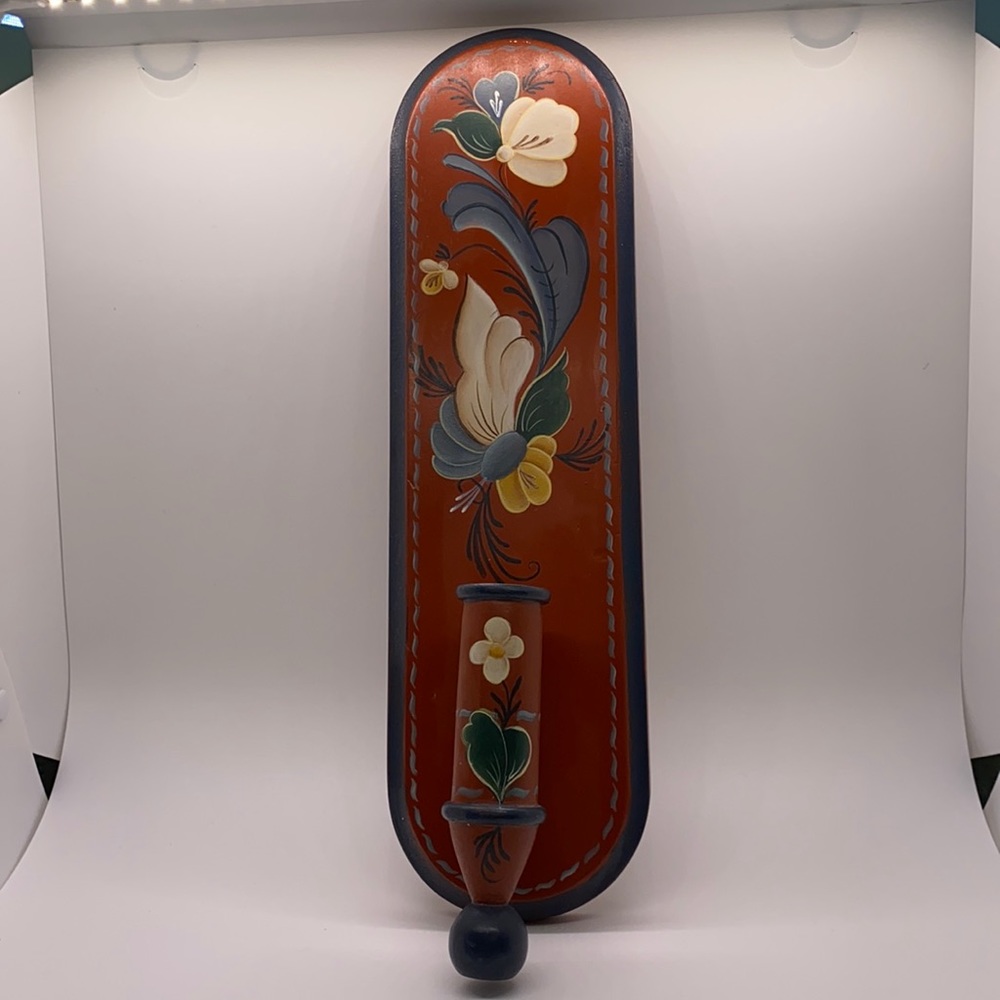 Hand painted wall candle holder